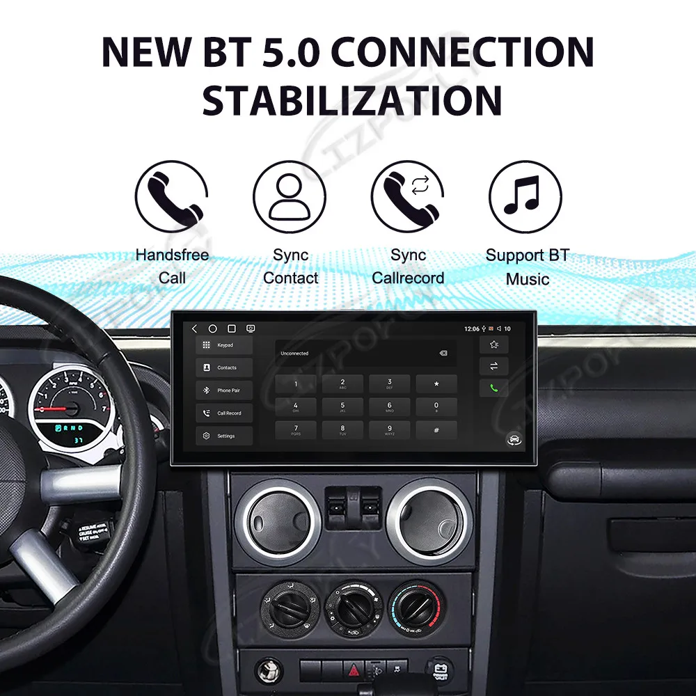 

Обновленная 15,8-дюймовая HD-магнитола с сенсорным экраном для Jeep Wrangler 2008–2010, беспроводные Carplay и Android Auto с GPS-навигацией