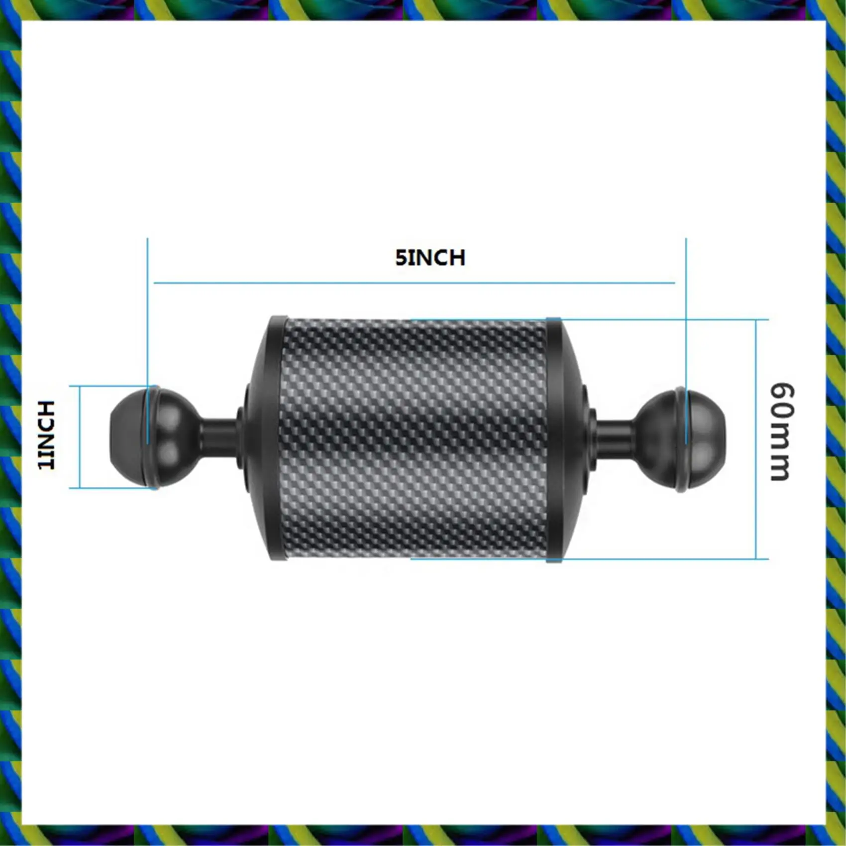 

Daily 2X Dia 60Mm Carbon Fiber Float Buoyancy Aquatic Arm 5 Inch For DSLR Camera Tray Underwater Diving Accessories, Red