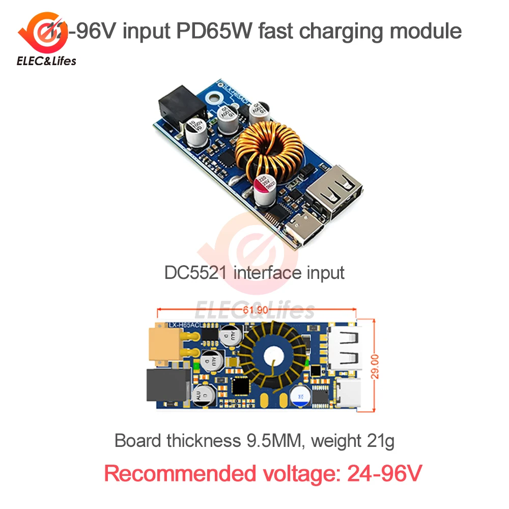 QC3.0 QC2.0 podwójny USB typu C Adapter do szybkiego ładowania telefonu komórkowego DC 5V 3.5A moduł obniżający do Xiaomi Huawei SCP/FCP Apple PD