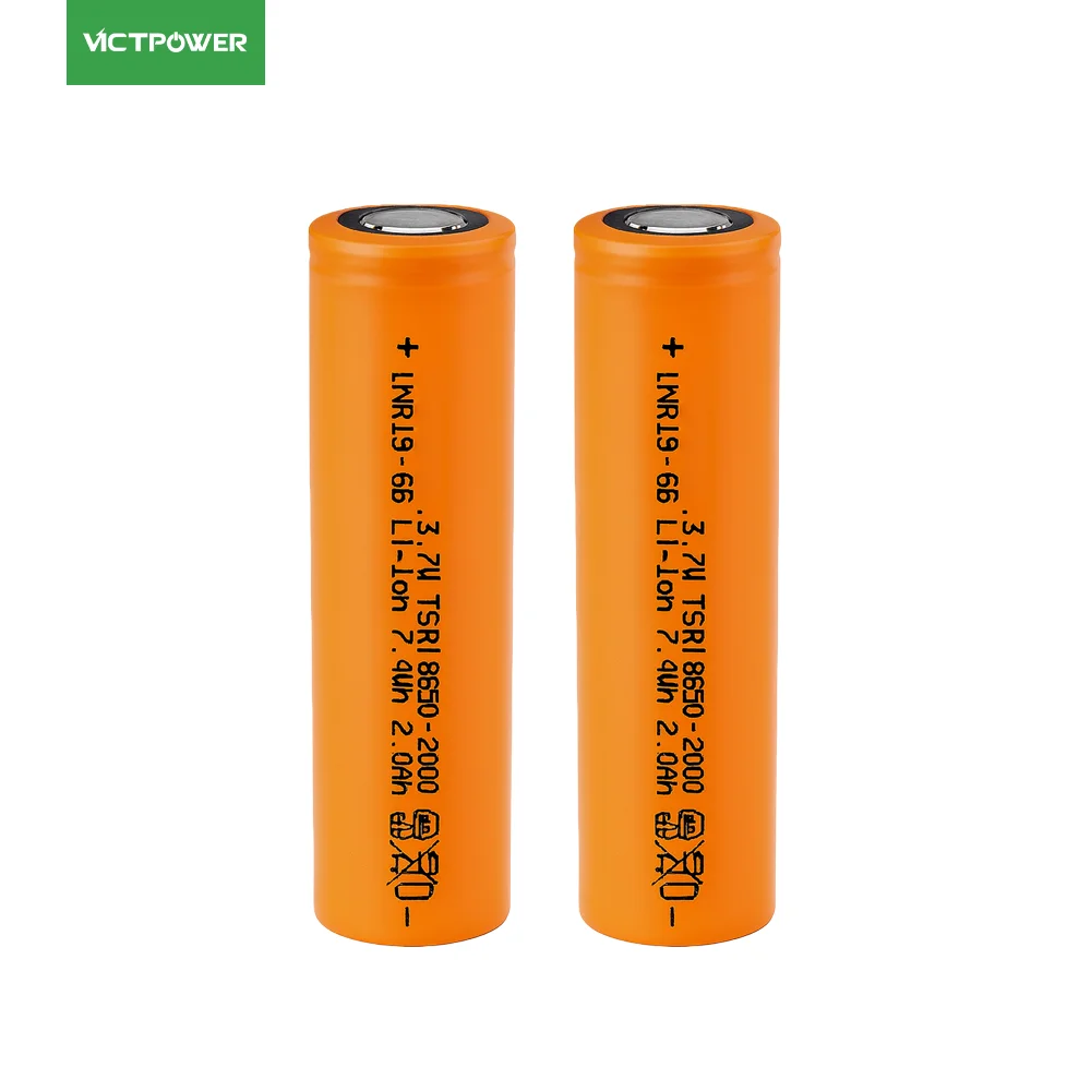 100PCS INR/ISR18650 rechargeable Li-ion battery 3.7V 2000mAh 10C continuous high rate 20A discharge brand new original long life