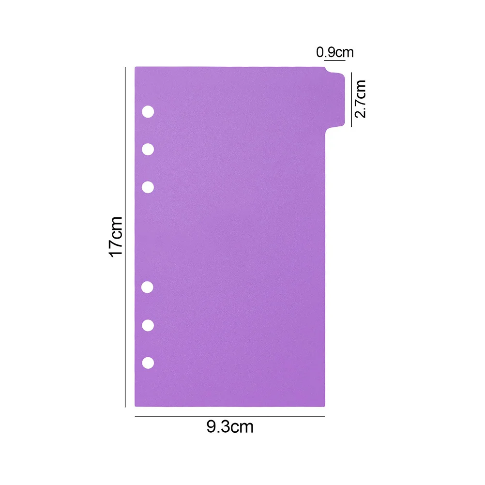 Divisori indice per schede raccoglitori A6 Divisori di carta a 6 anelli Separatori di linguette in plastica per quaderni Riviste Rapporti Pagina divisoria