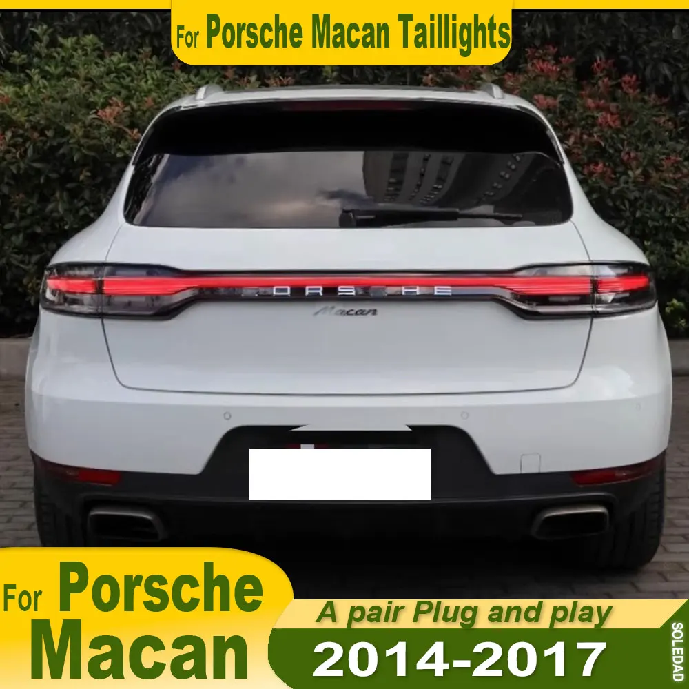 Car Taillight For Porsche Macan 2014-2017 LED Through Taillights Assembly Mode Tail Rear Turn Brake DRL Light Plug and play
