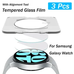 3Pcs Tempered Glass For Samsung Galaxy Watch 6 Classic 5 Pro 4 Screen Protector With Alignment Tool Easy Install Kit Glass Film