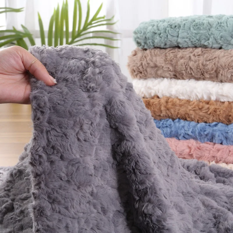 

1m imitation rex rabbit hair brush flower rose velvet fur thickened doll hair faux fur plush clothing fabric for patchwork