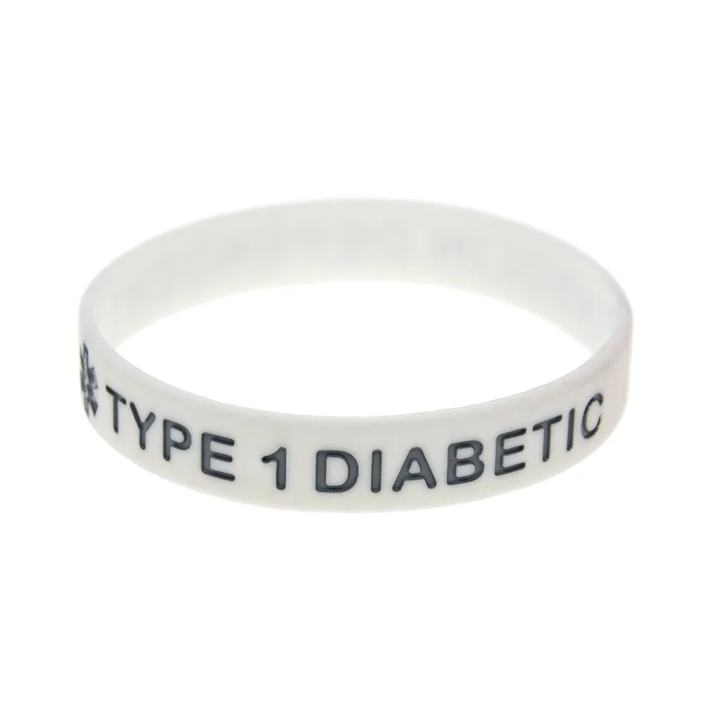50 Stück, Typ 1, Diabetiker-Armband, Silikon, zur Sensibilisierung für die Diabetesserkrankung, Gummiarmband, unisex. – Detail 8