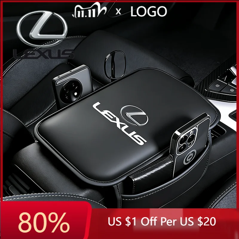 

2026 Hot Interior Stickers Car Arm Rest Cushion Storage Pad Armrest Box Protective Cover For Lexus F SPORT ES RX NX LS UX LM LX
