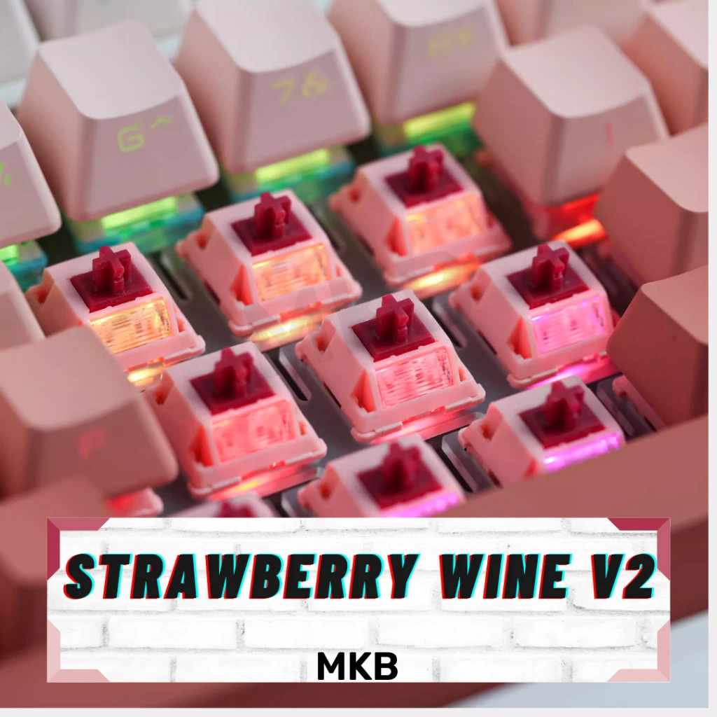 [READY STOCK] Sarokeys Strawberry Wine V2 Linear Switches Switch for Mechanical or Gaming Keyboards - Linear