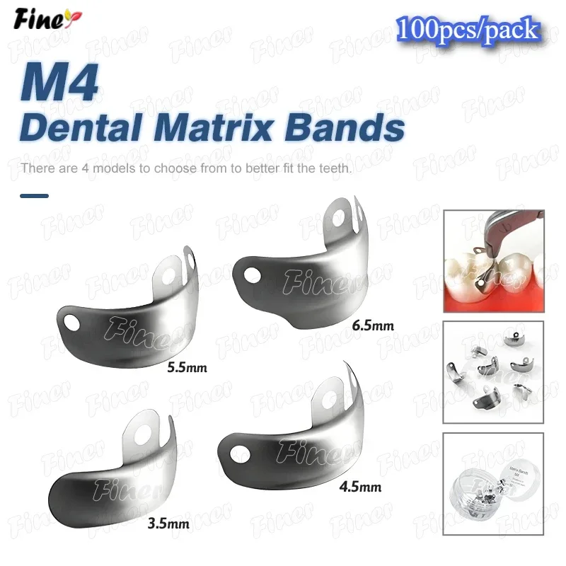 100pcs/lot Dental Matrix Band Dental Sectional Matrix System Matrices Dentistry Matrix Band Teeth Replacement Dentistry Material