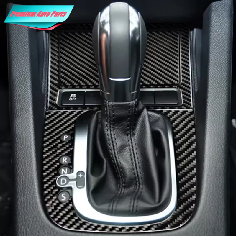 Car Cigarette Lighter Ashtray Panel Cover Gear Shift Carbon Fiber Sticker For VW Golf 6 R Mk6 Scirocco 2009-2016