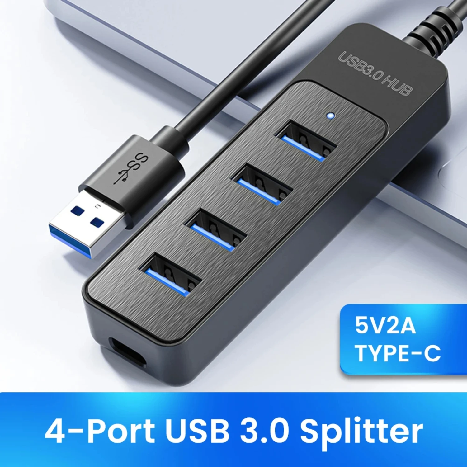 High Speed USB 3.0 Power Adapter Multi-port 4 Port USB Splitter Hub Type C HUB Multiple Expander for Computer Accessories