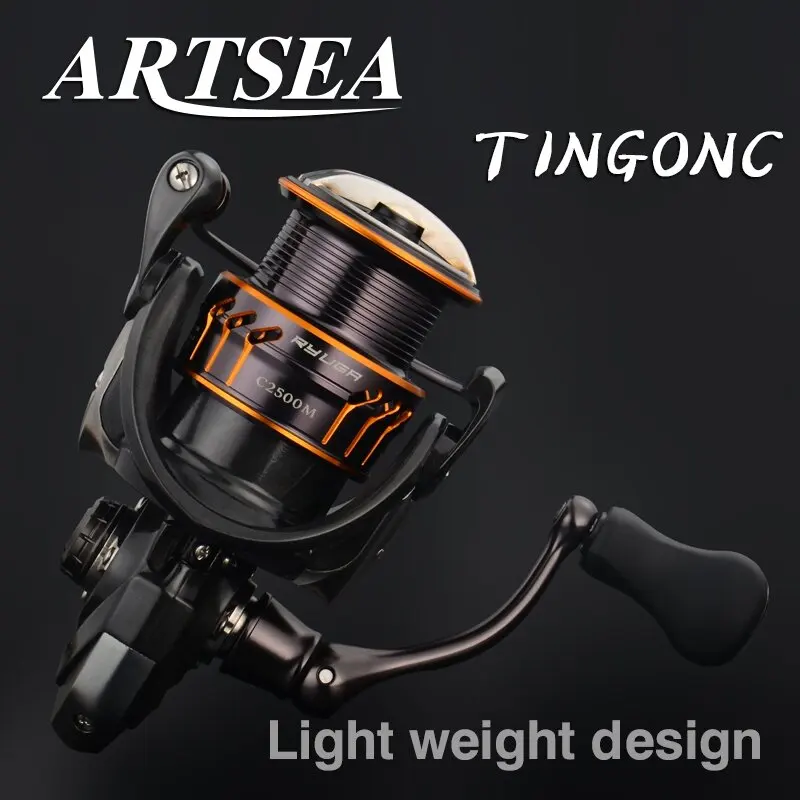 

ARTSEA Ultralight All Carbon Spinning Reel Fishing Reel 143G for saltwater 9+1BBS Max drag 4-10KGS Trout Bass Perch