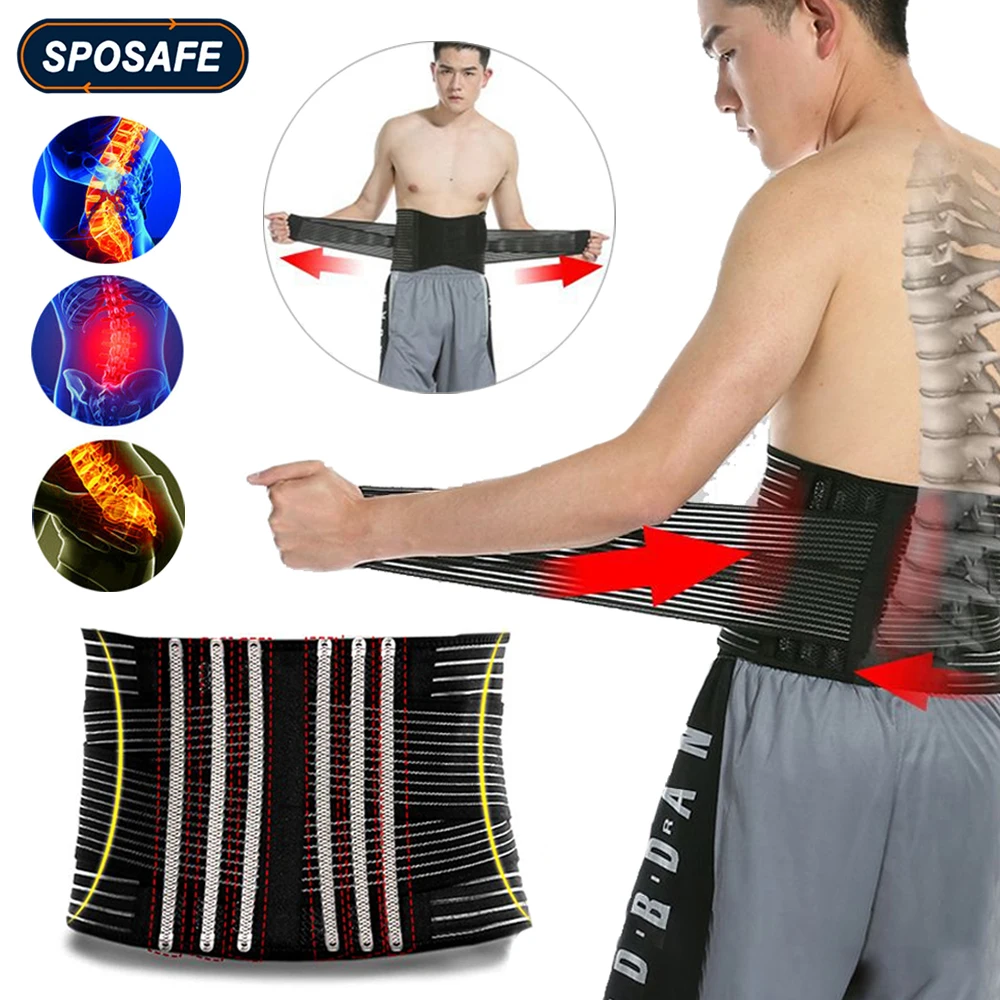 Lumbar Support Belt Breathable Lumbosacral Back Brace for Lower Back Support Pain Relief, Sciatica, Herniated Disc, Scoliosis