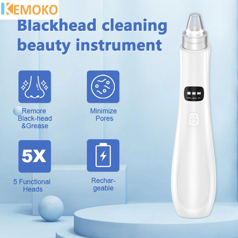 Comedondrukker Porie Stofzuiger Elektrische Gezichtsverzorging Reiniging USB Acne Vacuüm Pore Cleaner Zwart Puistje Smet Verwijderen
