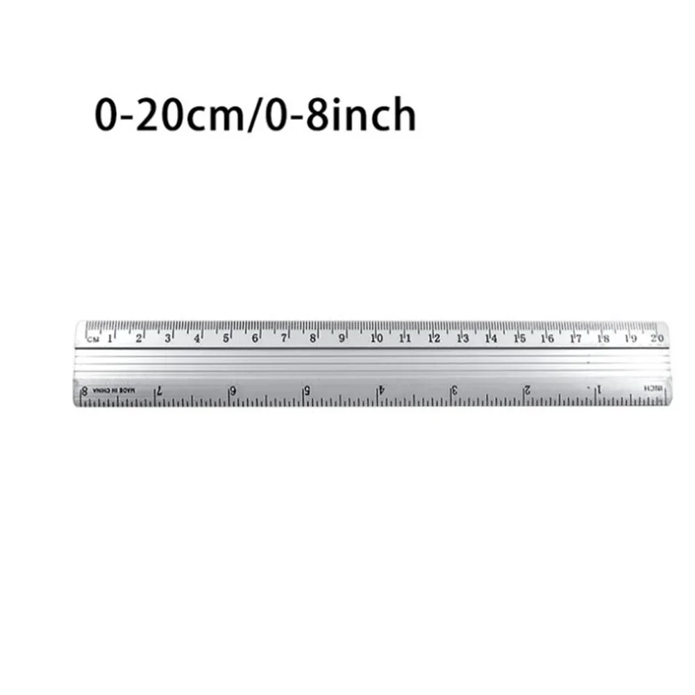 Aluminum Alloy Handle Tools Ruler Dual Scale Ruler Aluminum Alloy Dual Scale Silver 15cm/20cm/30cm 15cm/20cm/30cm
