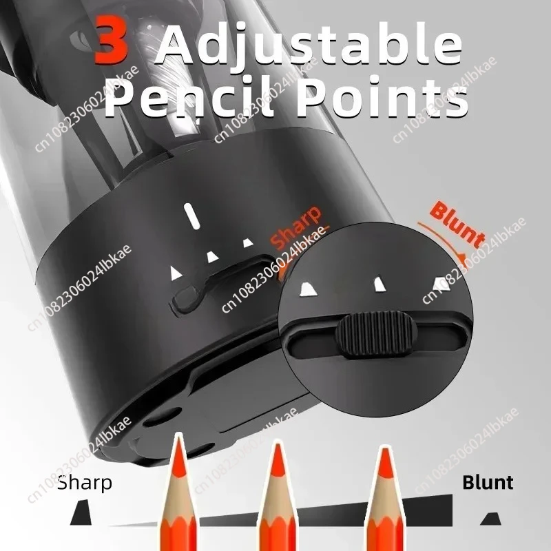 

Electric Pencil Sharpener Auto Stop Portable with Lid Fully Automatic Pencil Sharpener for Home Engineers Office Student