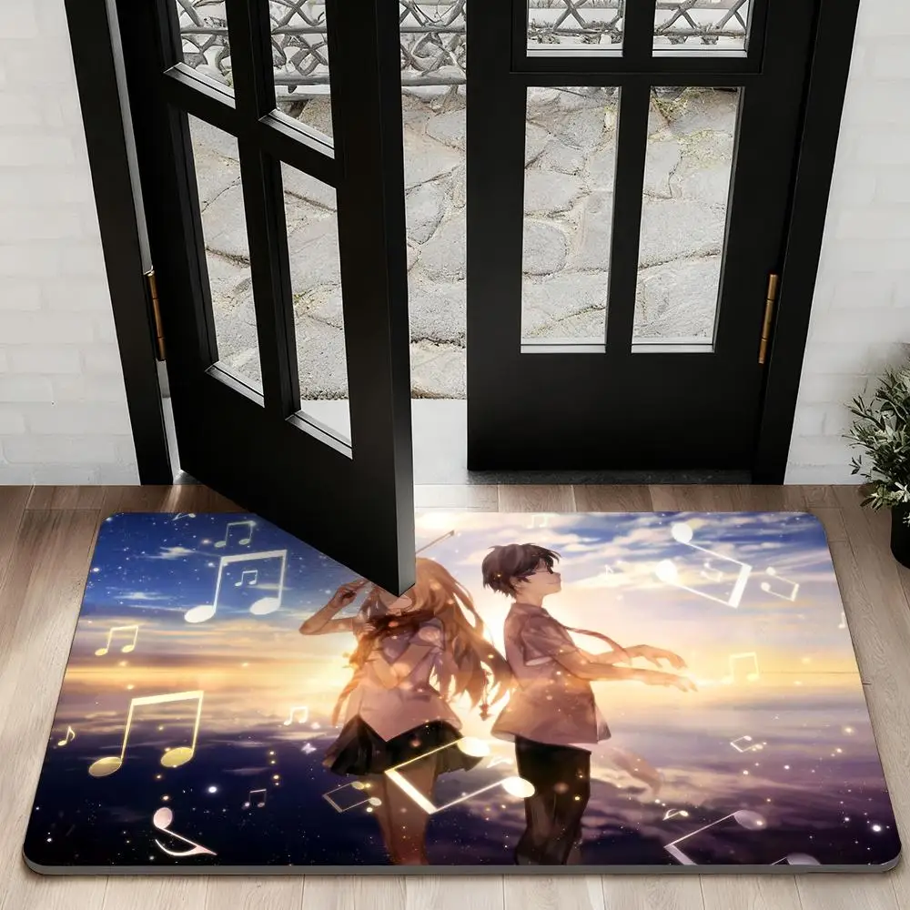

Cute Y-Your Lie in Aprils Floor Mat Diatom Bath Mat Absorbent Quick Dry Non-Slip TPR Backing Soft Plush Draining Rugs