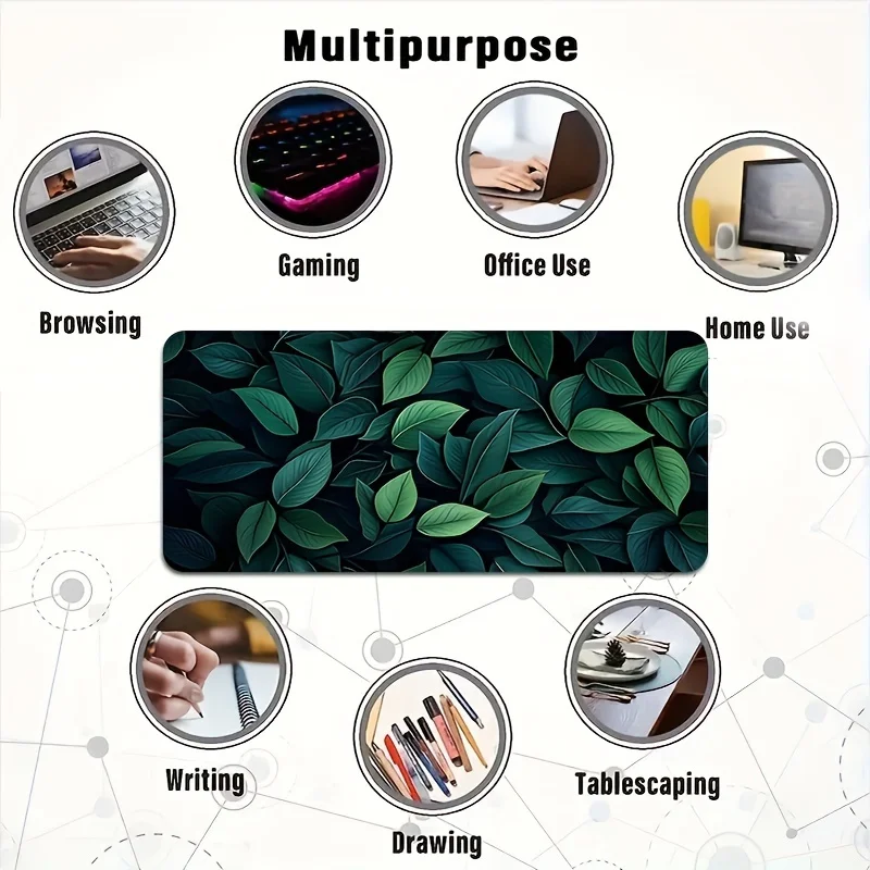 Groot groen blad botanisch ontwerp gaming muismat antislip bureaumat voor toetsenbord computer pc muis kantoor computer accessoire