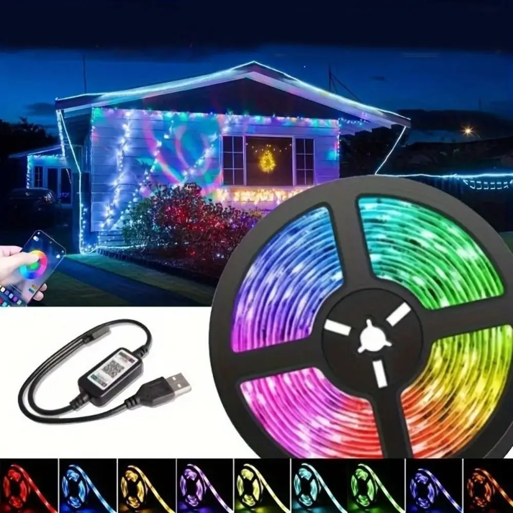 

Behind with Music Sync TV LED Backlight Bluetooth Remote Control Strip Light LED Lights USB Powered RGB TV Lights