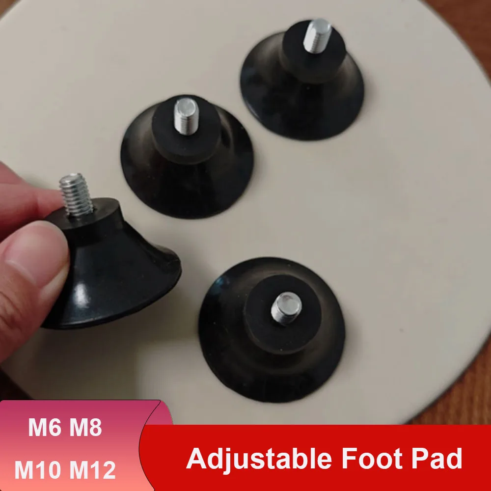 4/20Pcs Balck Adjustable M6- M12 With Screw Table Chair Rubber Feet Pad Leveling Furniture Leg Anti-shock Protection