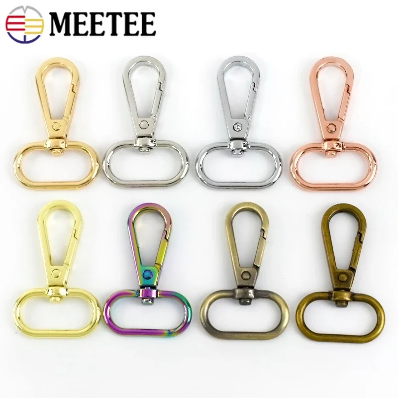 Meetee-Boucles métalliques 16-50mm, 5 pièces, pour sac à main, sangle, crochet, collier de chien, porte-clés, fermoir, accessoires de bricolage