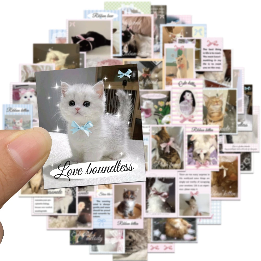 10/30/50pcs Kawaii Ballet Style Cat Cartoon Stickers Cute Ins Style Aesthetic Sticker DIY Suitcase Notebook Phone Decals Packing