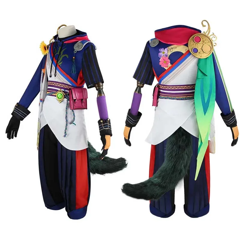 Sky03 Tighnari 코스프레 의상 할로윈 카니발 의상 귀 꼬리 가발 Comic Con55Ku%