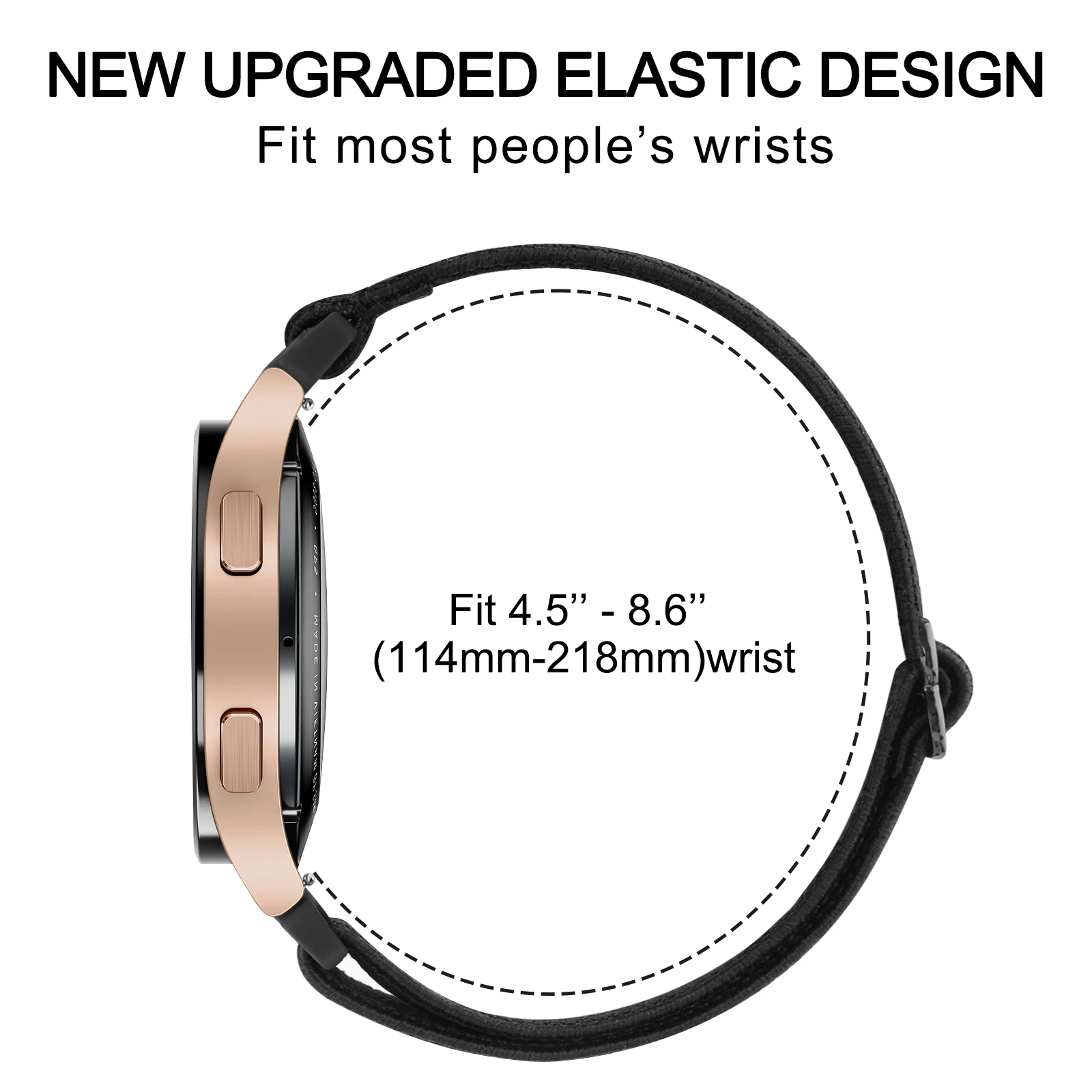 Bracelet artificiel astique en Nylon pour Montre Huawei GT2, Accessoire de 42mm/GT3 42mm/Honor ES, pour Montres Honor/Magic watch 2 42mm