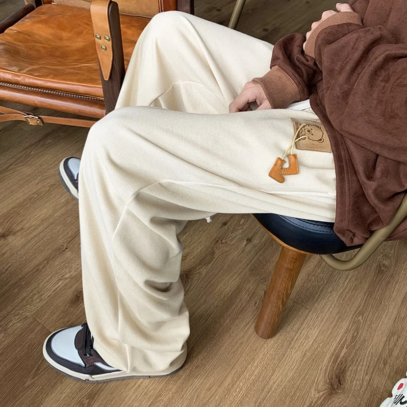 

Men's Sport Pants Straight Leg Drapey Loose Fit Casual Long Trousers Spring Autumn Faionable Retro Sweatpants