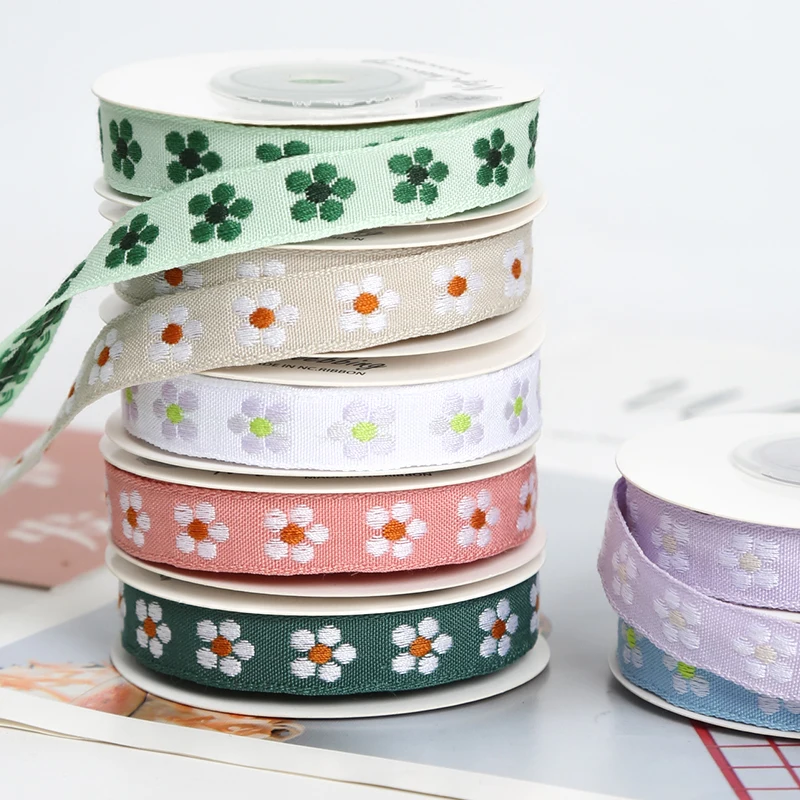 1CM idyllic embroidery ribbon ribbon ribbon ribbon DIY manual bow hair ribbon ribbon ribbon packaging gift lace