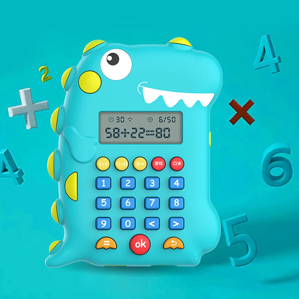 Calculators Dinosaur Student Early Education Machine Gift 13X10X18CM Small Pendant Adorable Kids Office Sky-blue Cartoon Toy