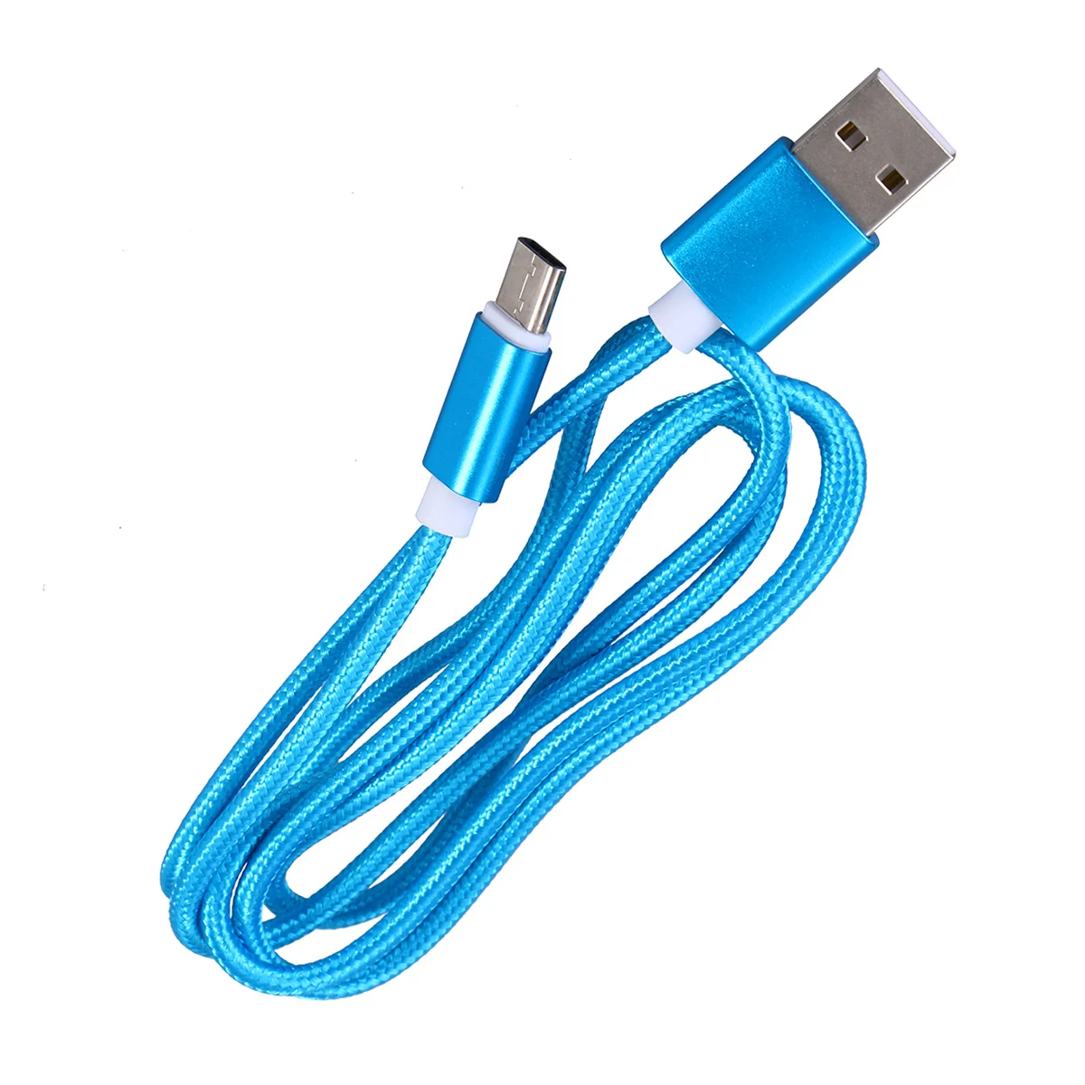 

Usb Type-C Cable Fast Charging Nylon Braided Data Sync Compatible With Quick Charge For Smartphones Blue