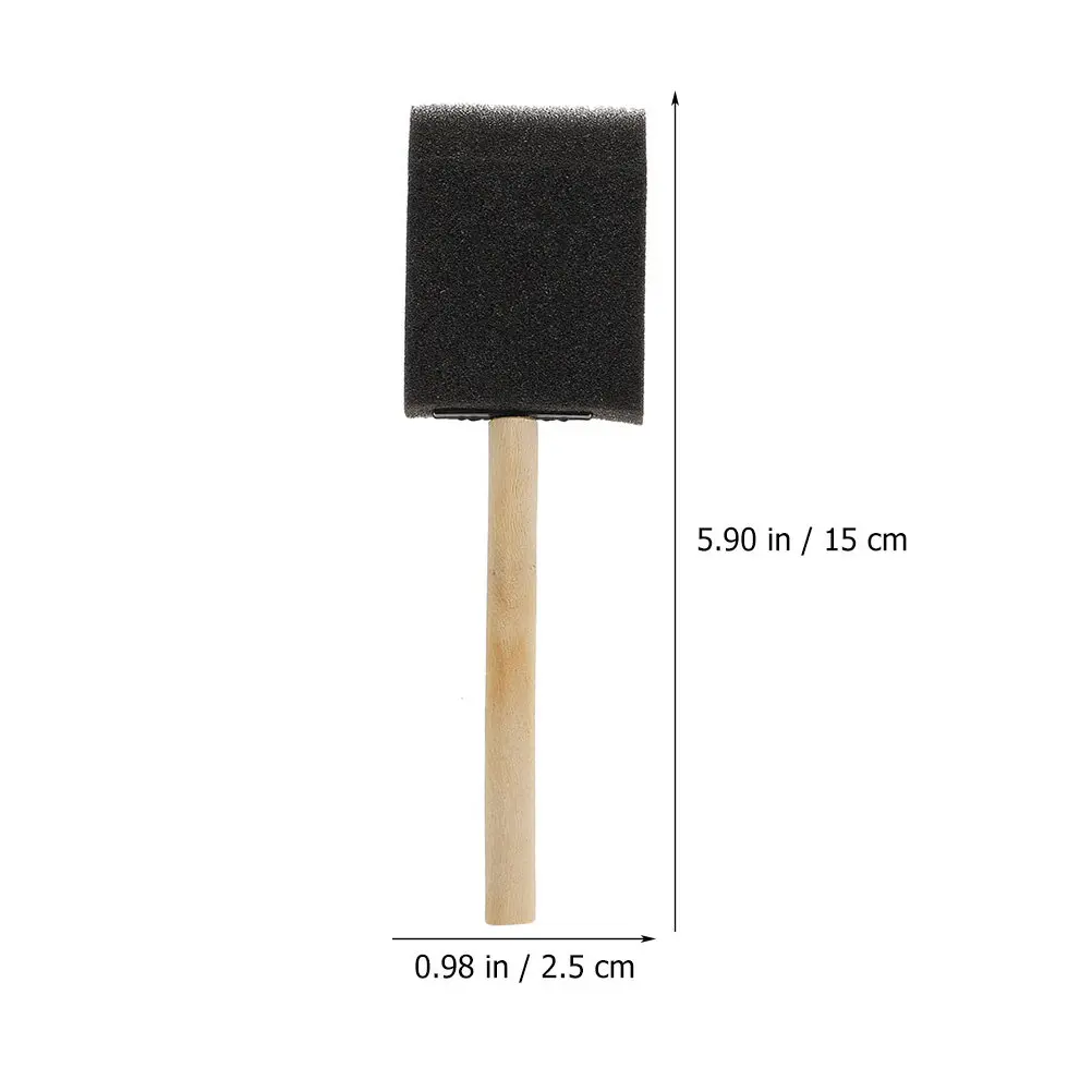 50Pcs Kids Sponge Painting Brushes Soft Absorbent Sponge Heads Comfortable Wooden Handle for DIY Art Craft Watercolor Acrylic