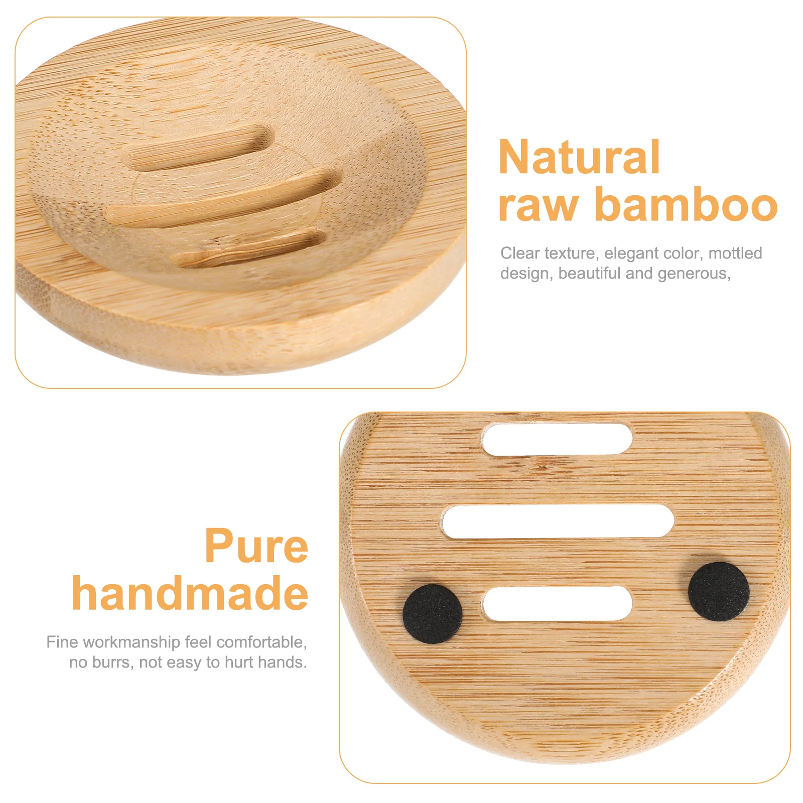 

2pcs Bamboo Soap Holders Eco-Friendly Hollow Drain Design Soap Dish For Bathroom Kitchen Bathtub Container Tray