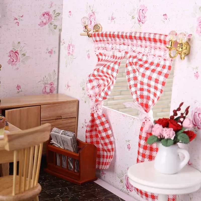 Mini Prinses Kamer Decoratie Gordijn Doek 1:12 BJD Poppenhuis Miniatuur Accessoires Ornamenten Poppenhuis Artikelen Creatief Speelgoed