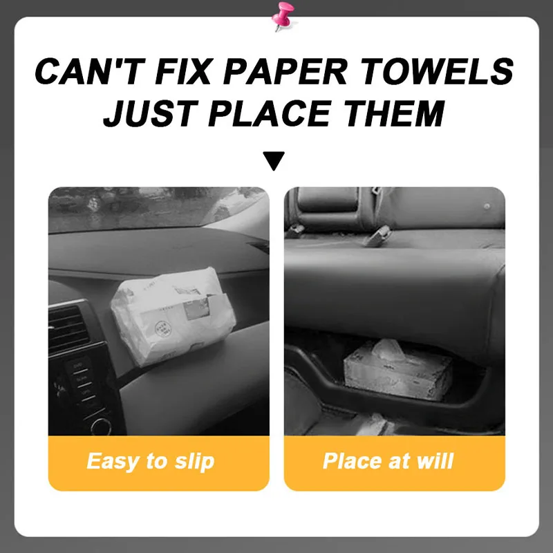 SEAMETAL Fur Leather Car Tissue Boxes Multifunctional Car Sun Visor Back Seat Hanging Tissue Bag Organizer for Car Accessories