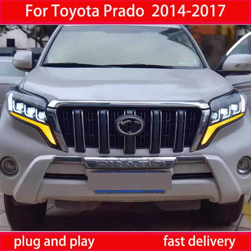 

Car Lights For Toyota Prado Headlight 2014-2017 LED Projetor head Lamp Daytime Running Light Automotive Accessories