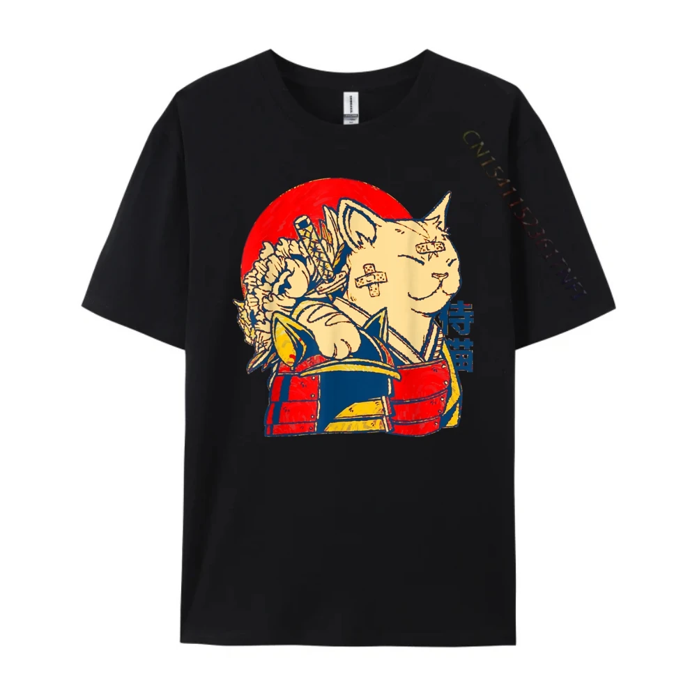 

Japanese Bushi Cat Graphic Tees Unisex Anime T Shirts For Men Luxury Clothing Cotton Comfort Designer Clothes