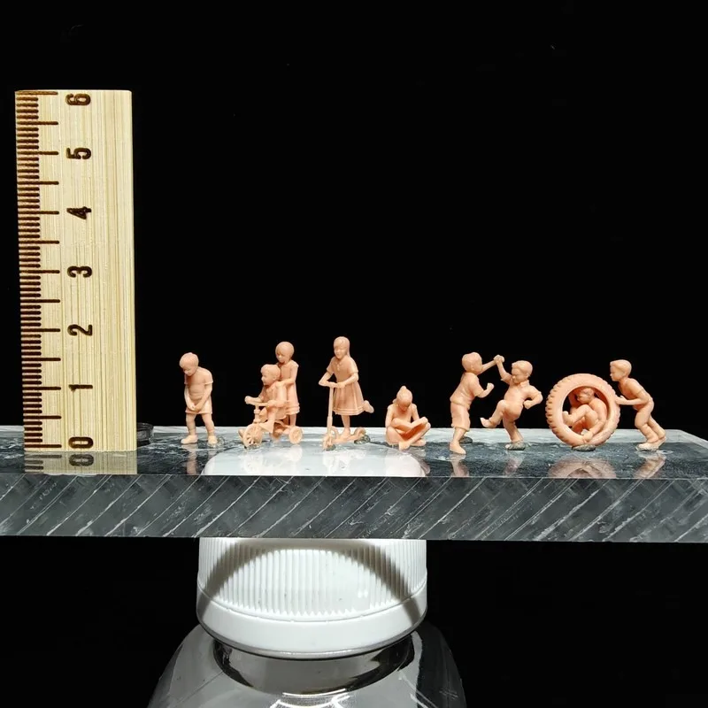 1:64 Scale Miniature People Figures for Kids Playground Fun, High Precision 3D White Model Unpainted Small Ratio Dolls