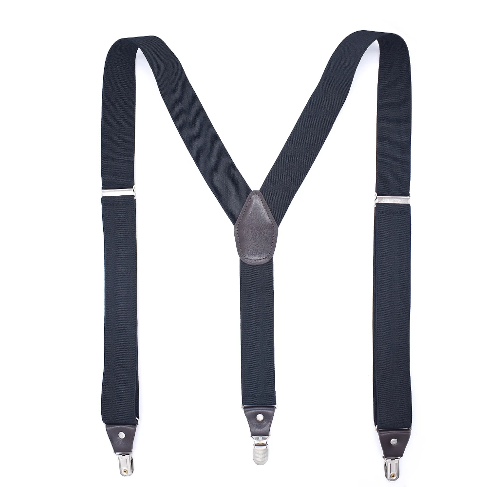 Work Suspenders for Men 3.5cm Wide Y-back with 3 Metal Clips Elastic Adjustable Trousers Braces Strap Belts Heavy Duty Suspender