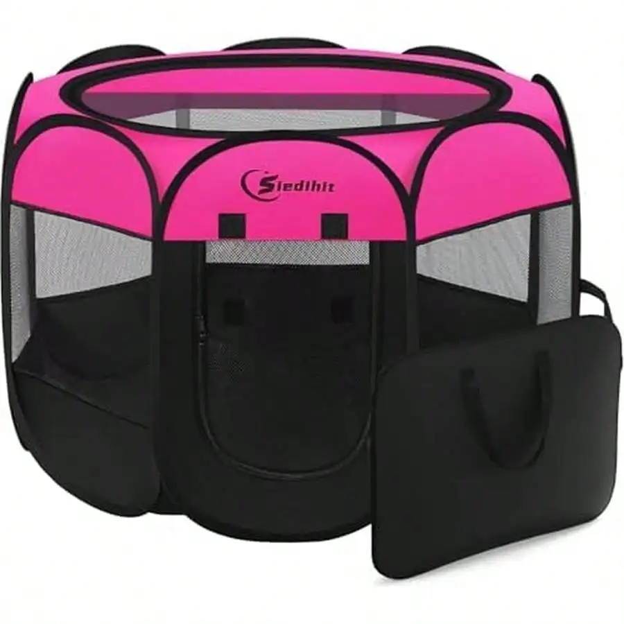 Cercadinho para gatos e cachorros, cercadinho para animais de estimação, interior para cães pequenos, gaiola externa, portátil, pop-up, canil com carr