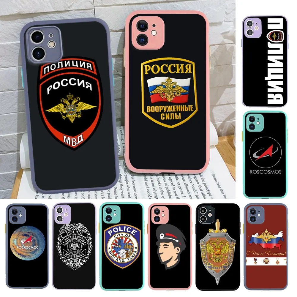 Russian Flag poccnr Space Phone Case for iPhone 14 11 12 13 Mini Pro Max 8 7 Plus X XR XS MAX Translucent Matte Cover