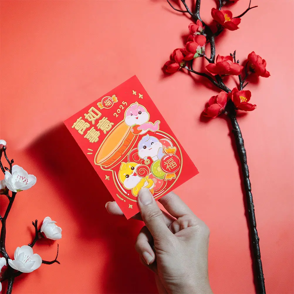 60Pcs Cute Snake Design Chinese Red Envelopes for Lunar New Year 2025 Lucky Money Envelopes Wedding Birthday Graduation Cash