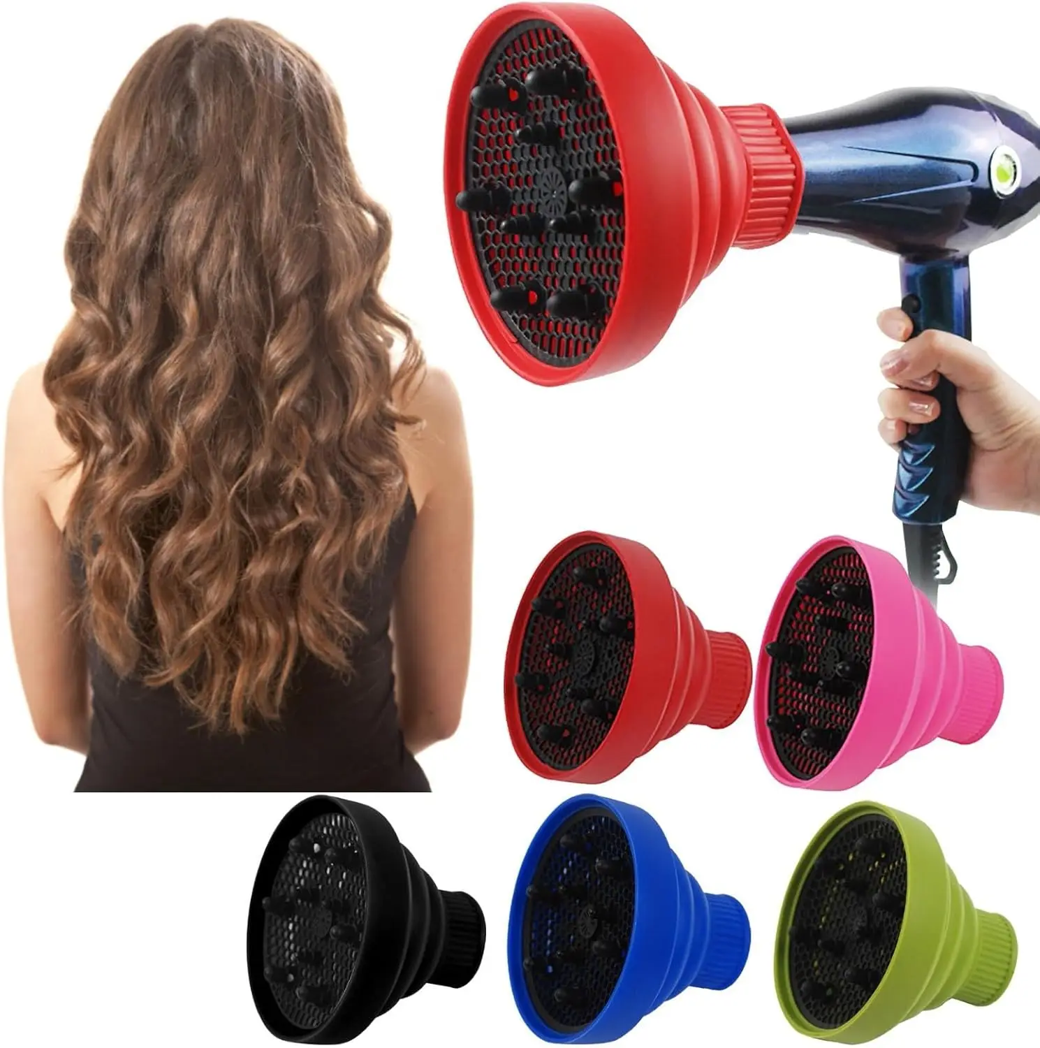 Salon Hair Diffuser Women Curly Hair Dryer Barber Foldable Blow Dryers Silicone Universal Diffuser Barbershop Tools