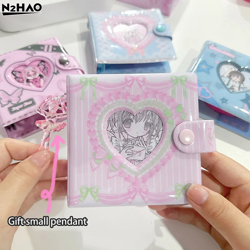 أزياء الحلو الدانتيل الدنيم نمط ألبوم بطاقة صغيرة المحمولة 3 بوصة Photocard الموثق انفصال فضفاضة ورقة بطاقة صغيرة حقيبة التخزين