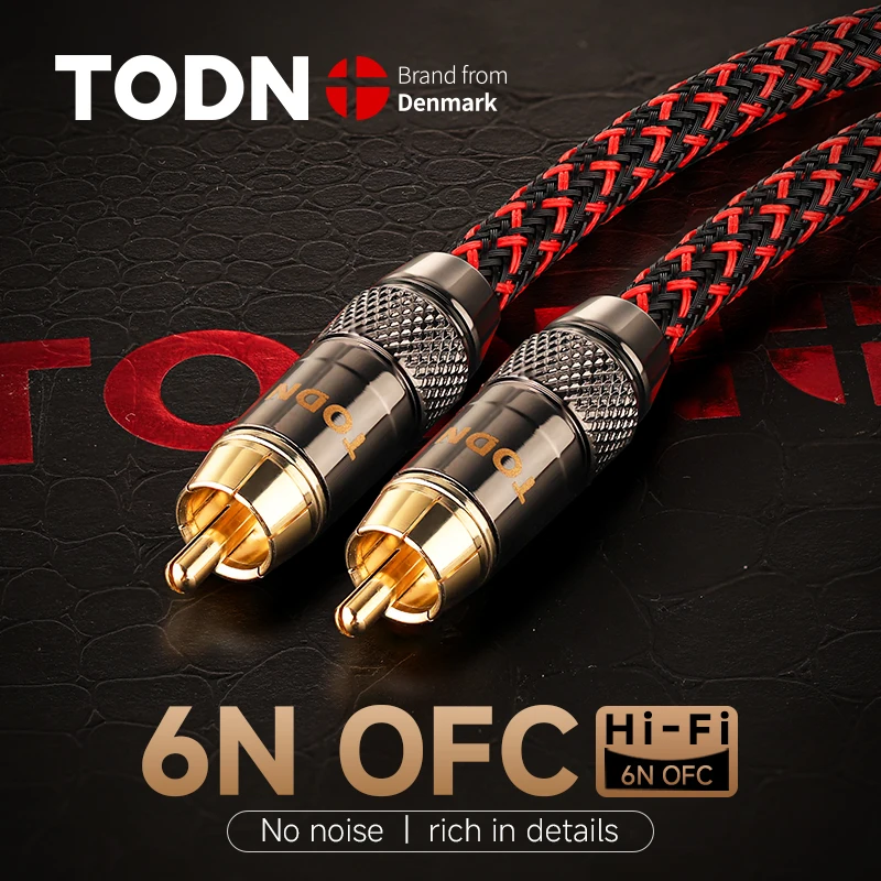 TODN Digitales Audio-Koaxialkabel 75 Ω 4N OFC High-End Rca auf Rca-Stecker Stereokabel Lautsprecher Hifi-Subwoofer-Kabel AV-TV