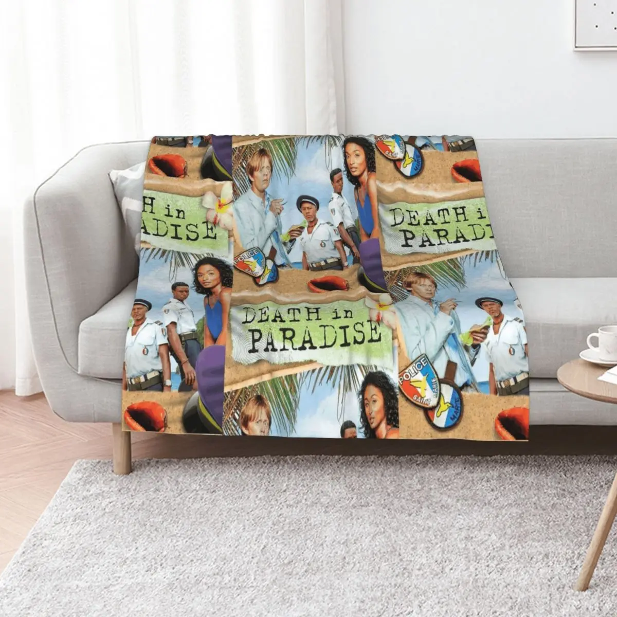 BBC Death in Paradise Throw Blanket Beautifuls Plush Comforter Thins Furrys christmas decoration Blankets