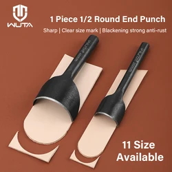 WUTA Basic Series 1Pc Half-Round Punch Arc-Shaped Clear Sharp Punching Leather Craft Tools Cutter for Belt Strap Wallet Bag End