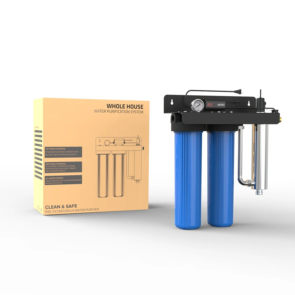 High-Flow Electric Plastic Whole House Reverse Osmosis Water Filtration System UV Sterilization Heavy Metal Removal Hotel