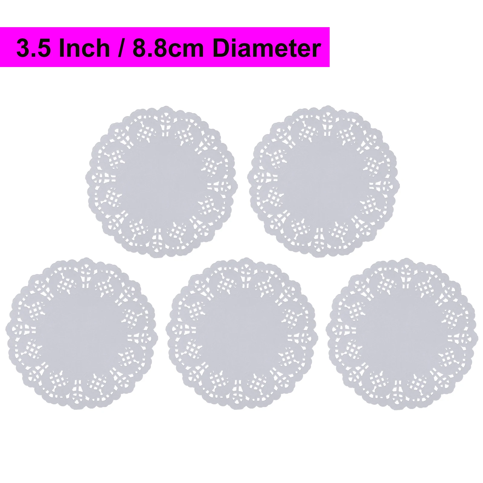 

100 шт. 3,5-дюймовые бумажные кружевные салфетки 8,8 см, декоративные одноразовые круглые бумажные коврики для званого ужина, украшения стола для вечеринки