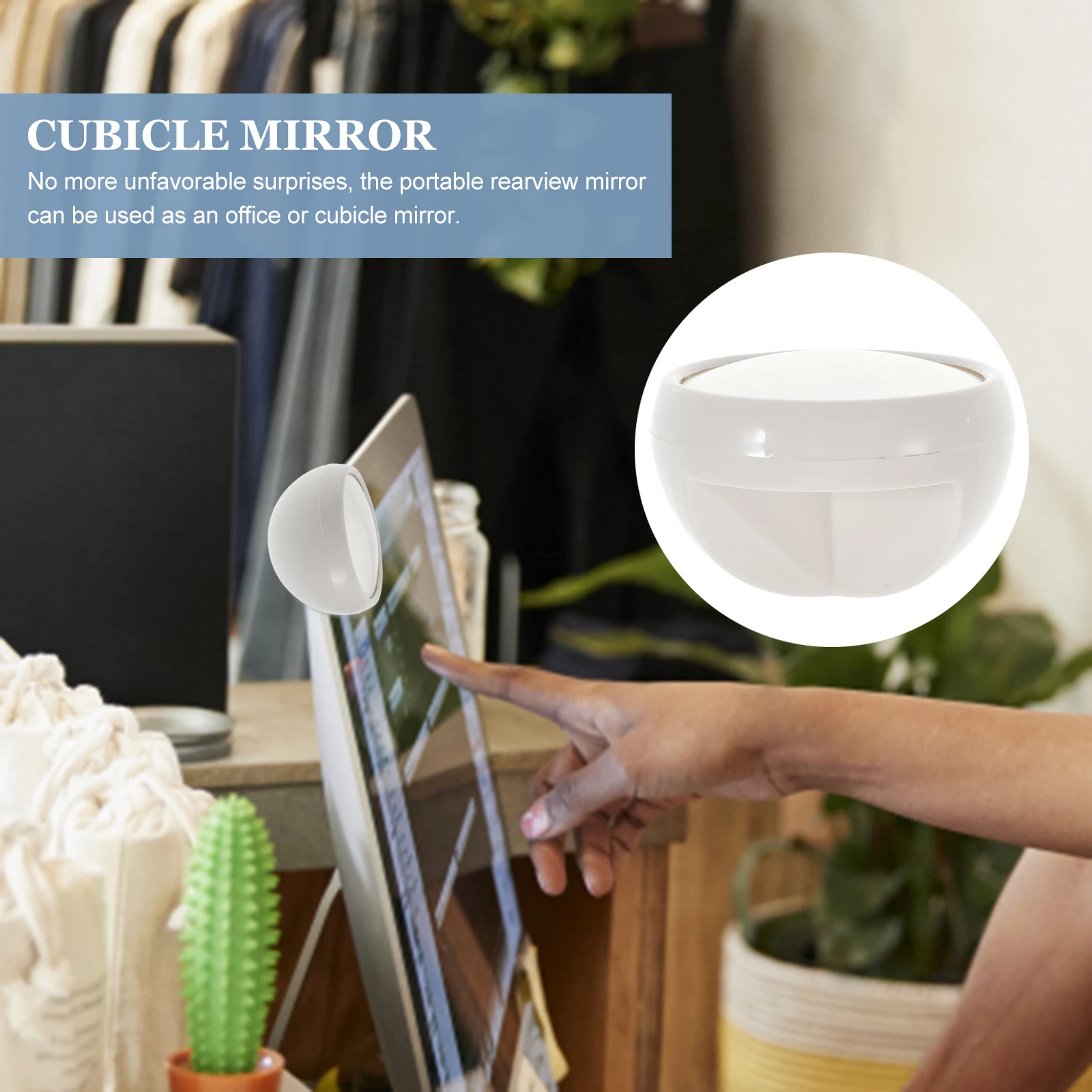 

Computer Rear-View Mirror Office Desk Surveillance Security Mirror For Cubicle Screen Rear Environment Monitoring Traffic Safety